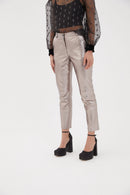 Pantalon Pete Cuir Argenté
