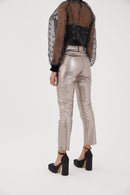 Pantalon Pete Cuir Argenté