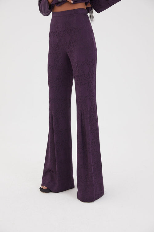 Pantalon Icon Jacquard Fleur Rétro Violet