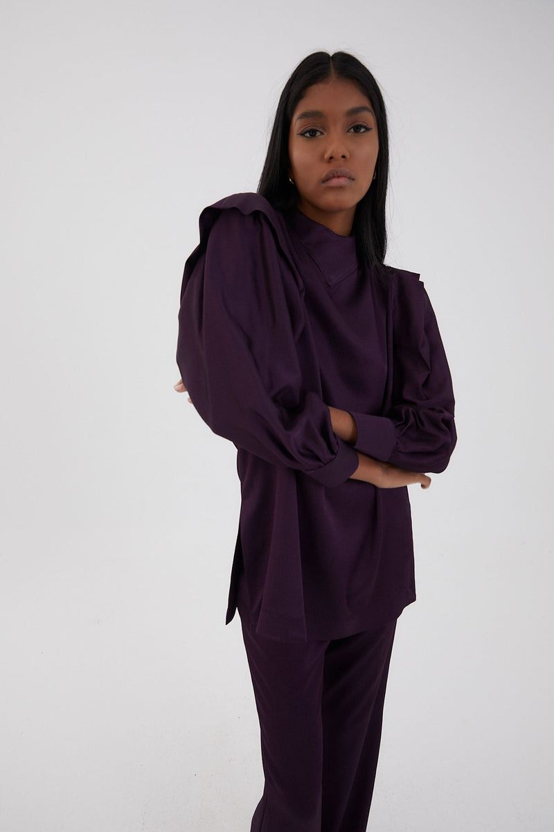 Tunique Nicol Satin Aubergine