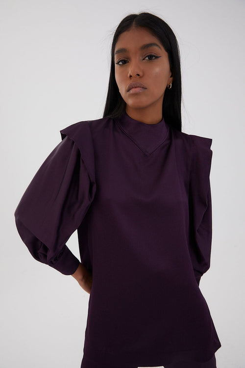 Tunique Nicol Satin Aubergine