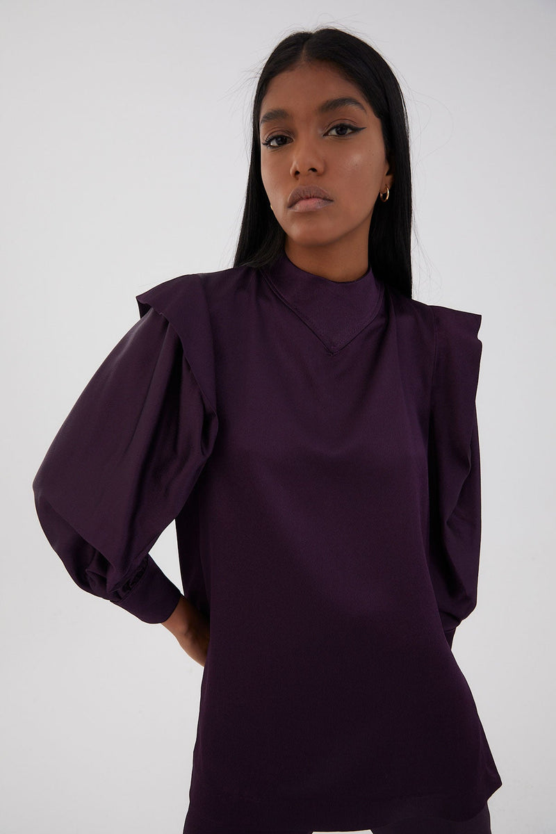 Tunique Nicol Satin Aubergine