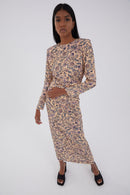 Robe Beky Fleuri Iris Beige