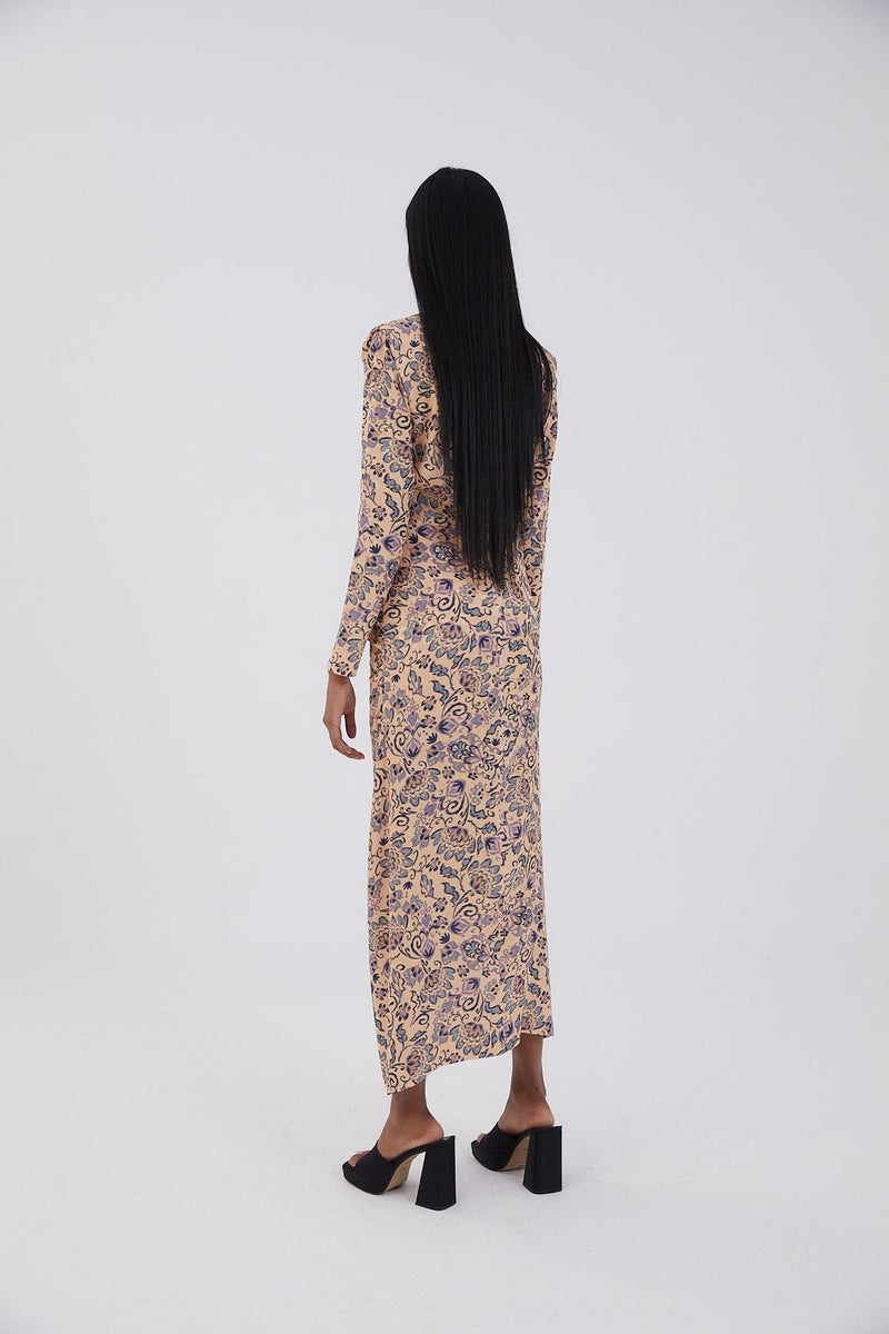 Robe Beky Fleuri Iris Beige