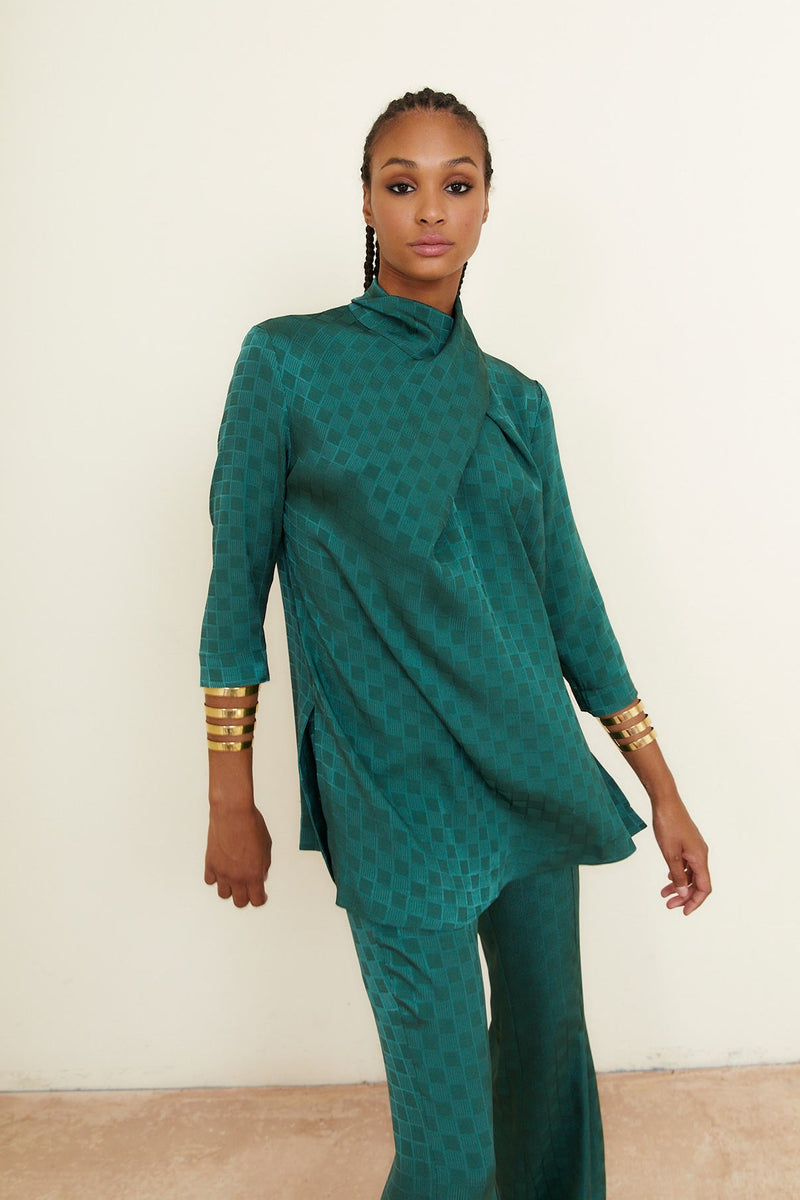 Tunique Clotilde Carreaux Vert