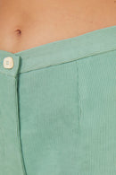 Pantalon Sixties Crop Froissé Bleu Eau