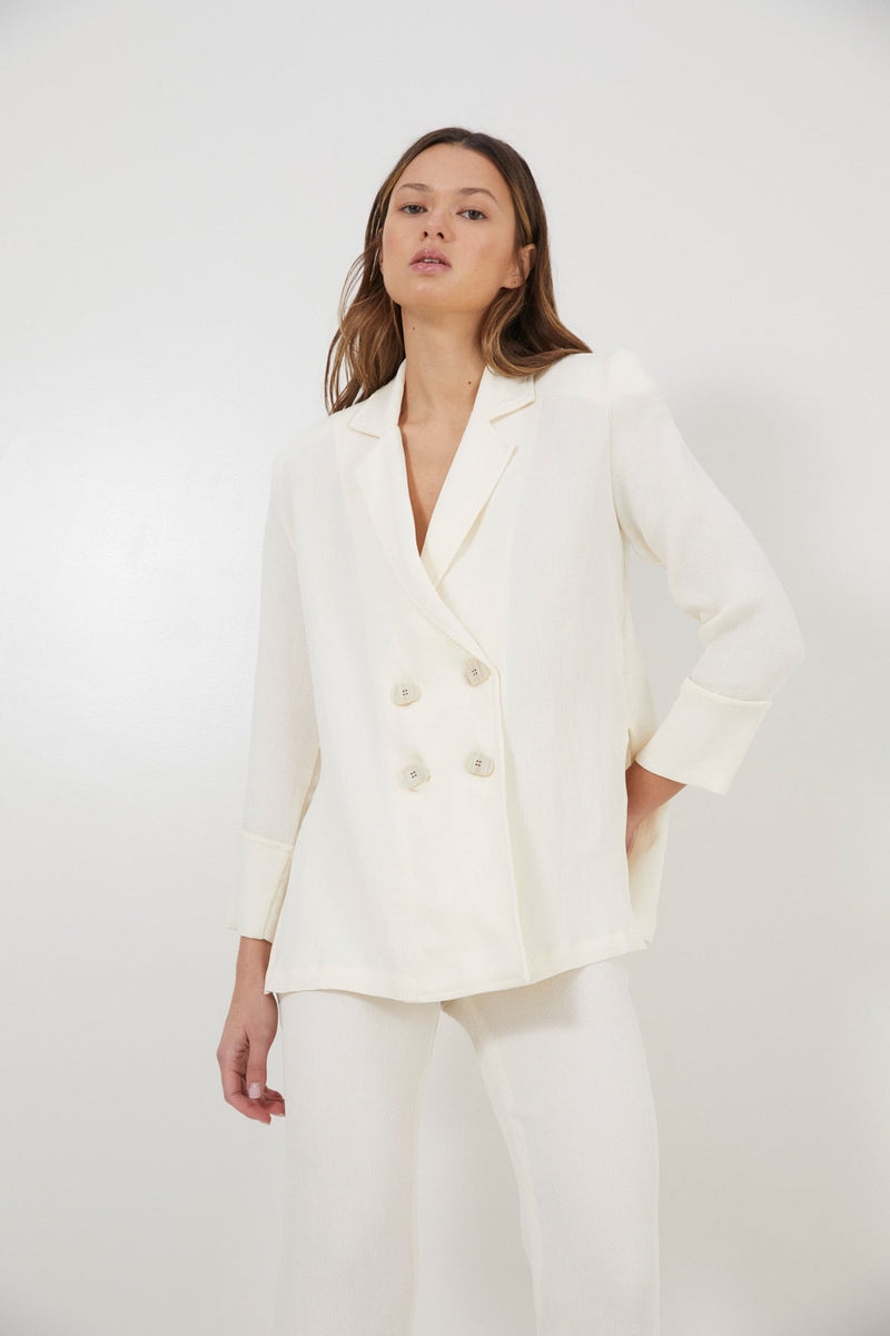 Veste Icon Froissé Écru