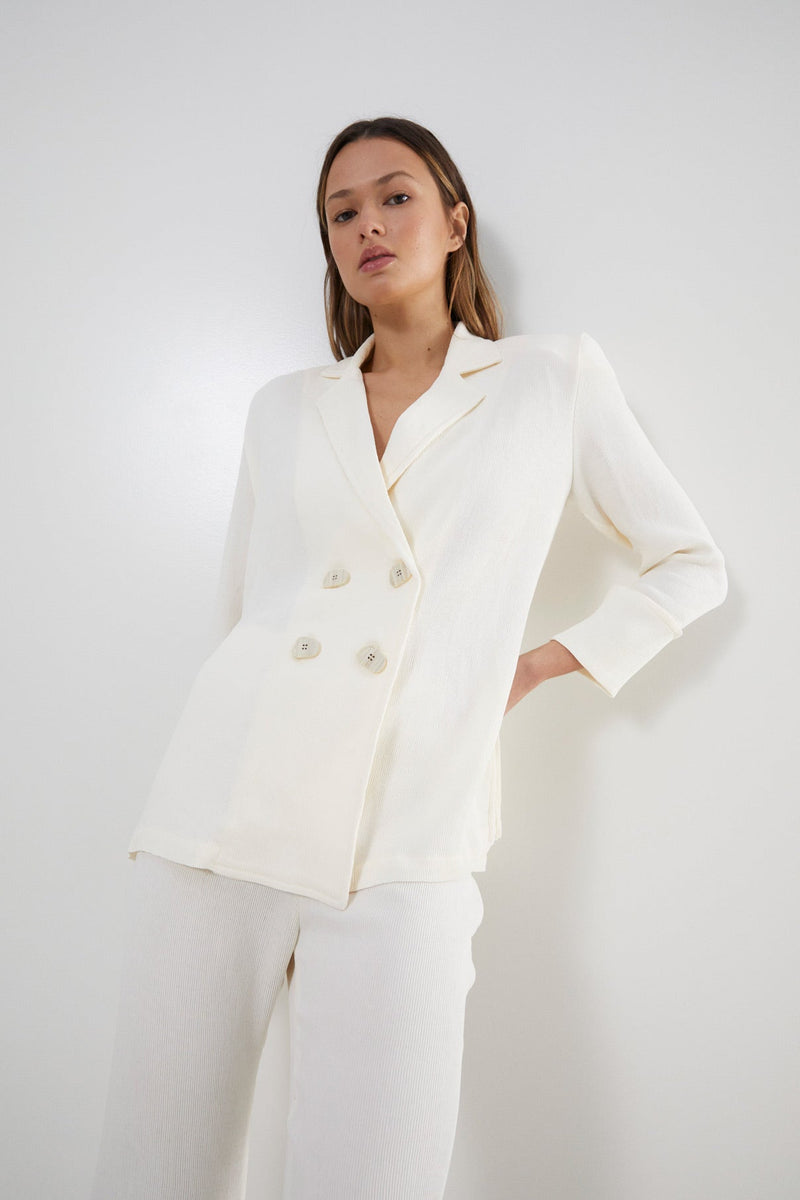 Veste Icon Froissé Écru