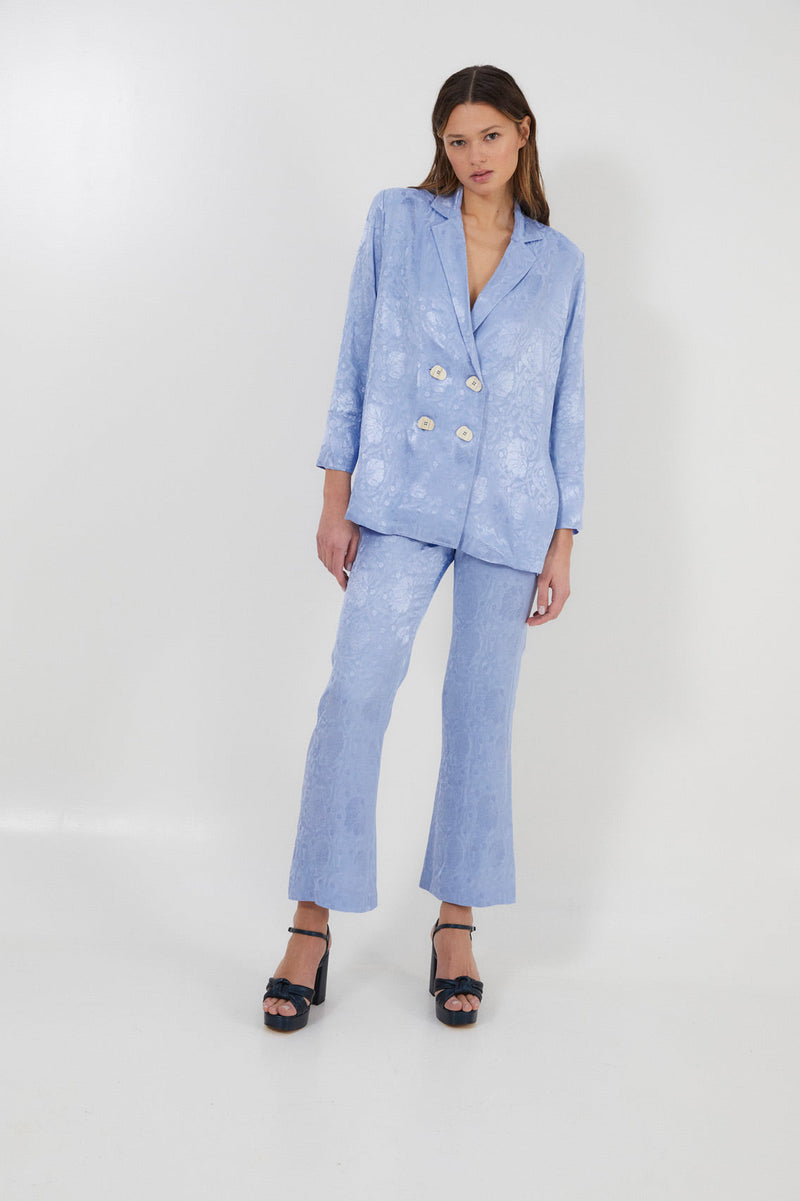 Pantalon Sixties Jacquard Rétro Indigo