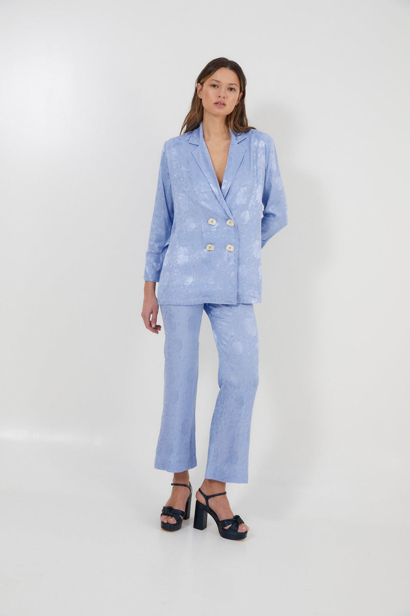 Pantalon Sixties Jacquard Rétro Indigo
