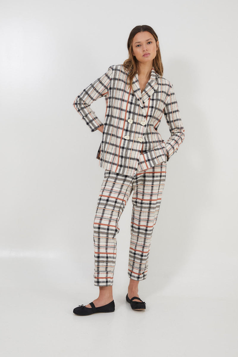 Pantalon Aris Carreaux Camel