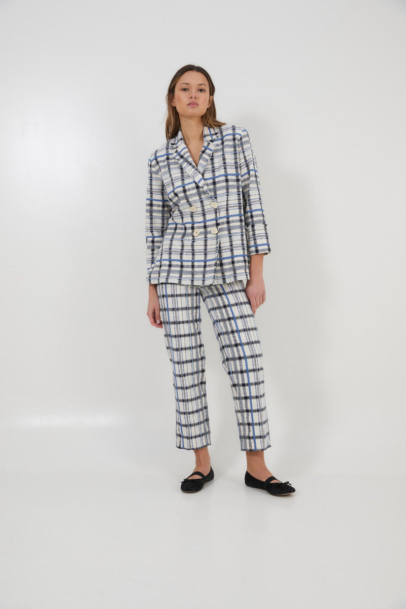 Pantalon Bruno Carreaux Bleu