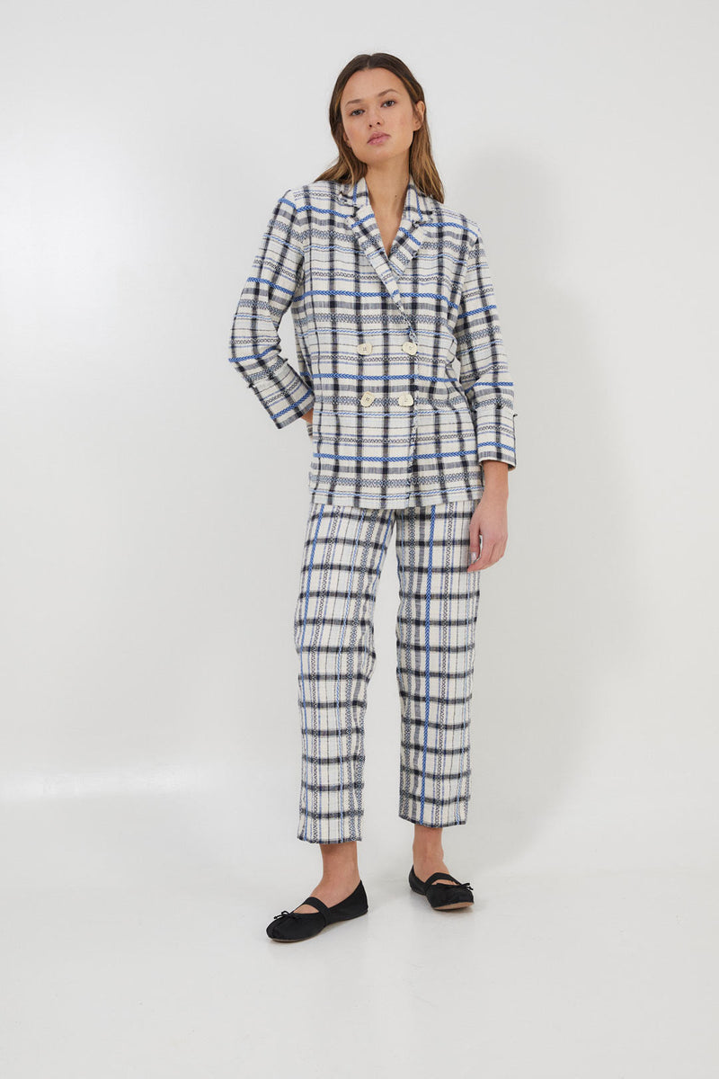 Pantalon Bruno Carreaux Bleu