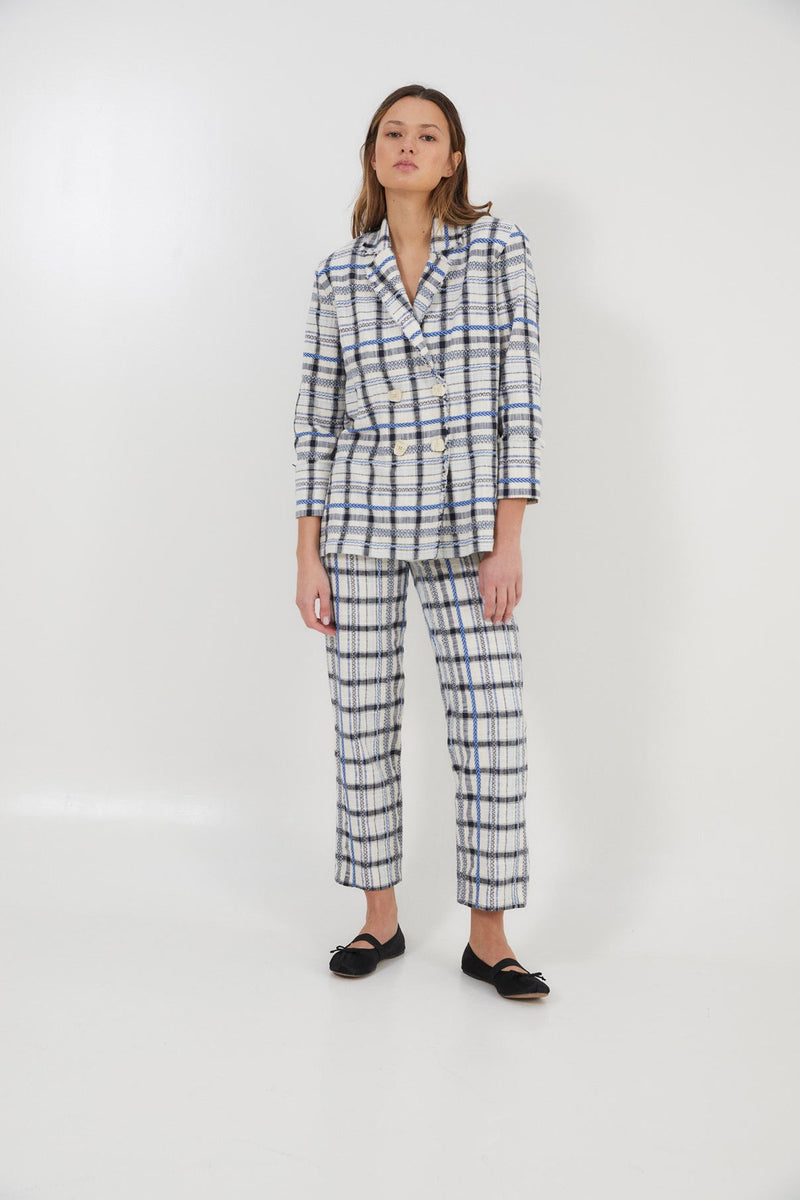 Pantalon Bruno Carreaux Bleu