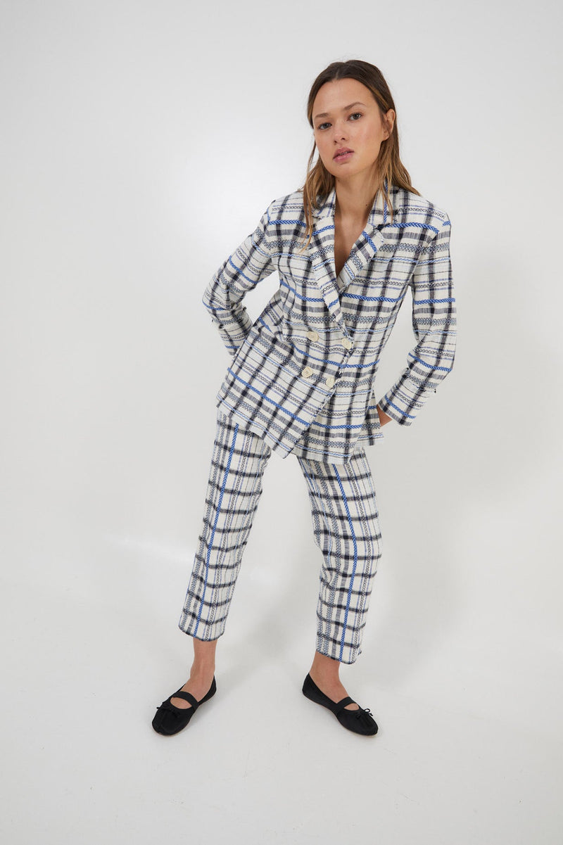 Pantalon Bruno Carreaux Bleu