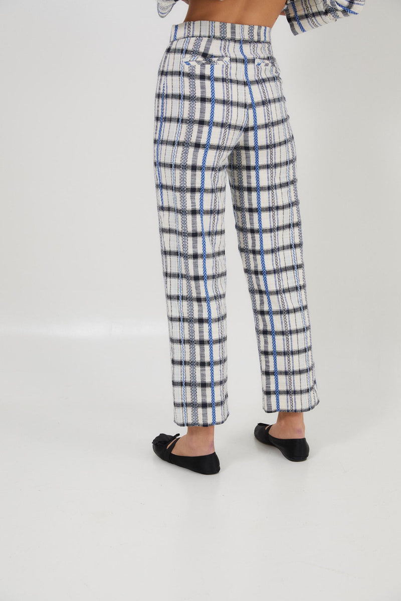 Pantalon Bruno Carreaux Bleu