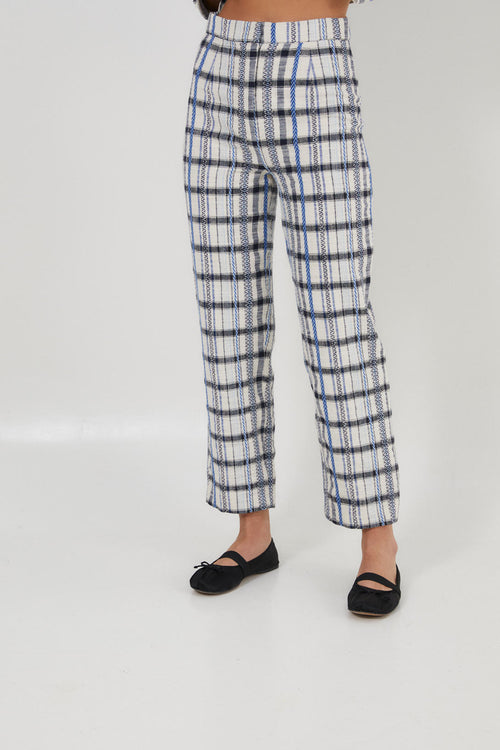 Pantalon Bruno Carreaux Bleu