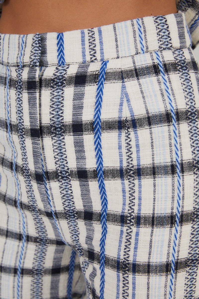 Pantalon Bruno Carreaux Bleu