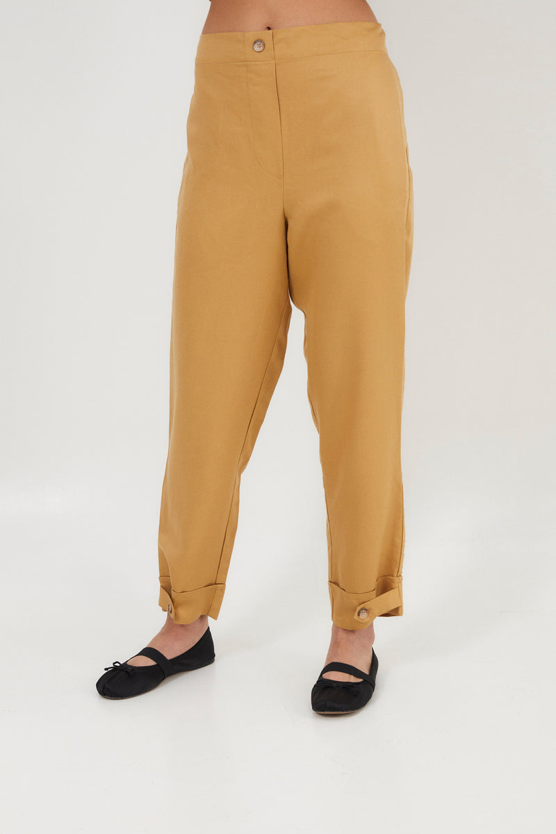 Pantalon Aris Lin Ocre