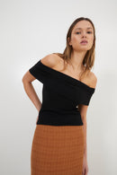 Top Gilda Maille Brillant Noir