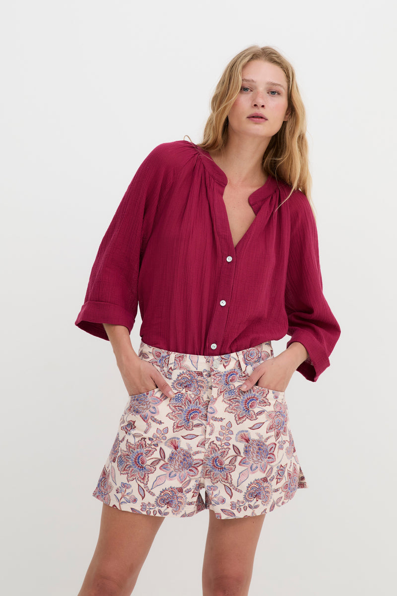 Blouse Molli Froissé Cerise