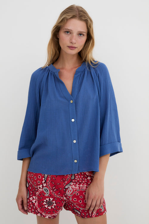 Blouse Molli Froissé Bleu