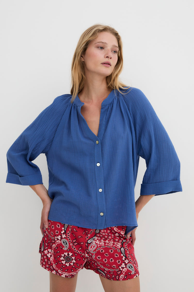 Blouse Molli Froissé Bleu