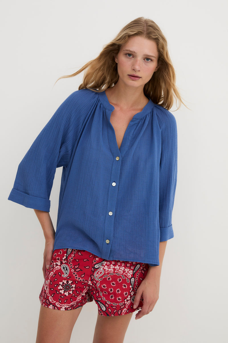 Blouse Molli Froissé Bleu