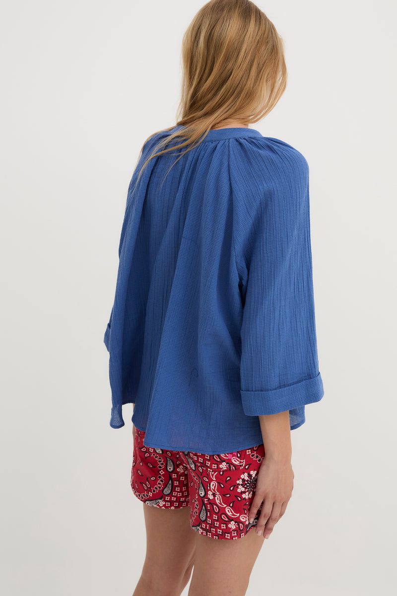 Blouse Molli Froissé Bleu