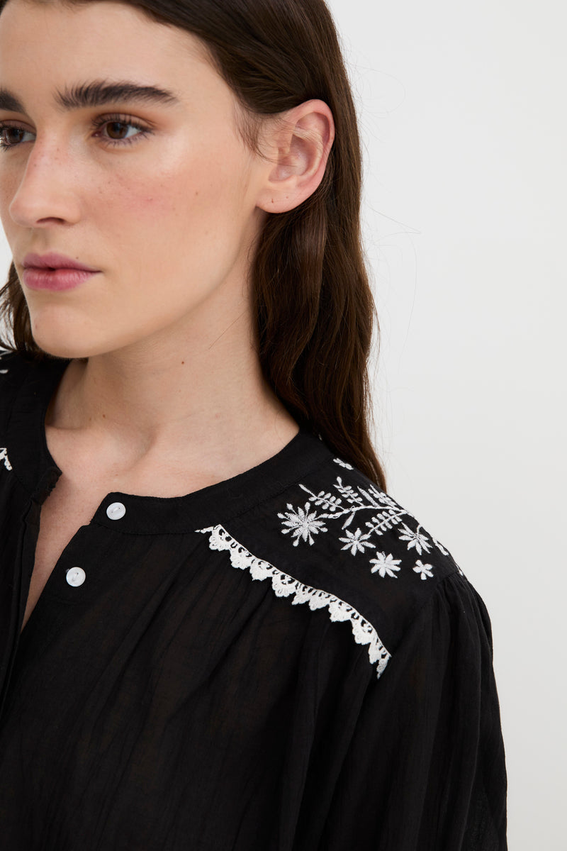 Blouse Mumbai Popeline Noir