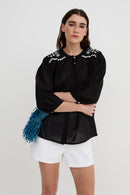Blouse Mumbai Popeline Noir