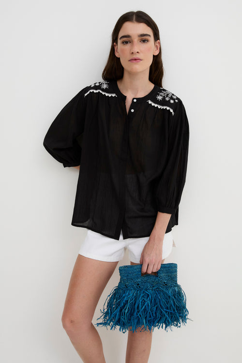 Blouse Mumbai Popeline Noir