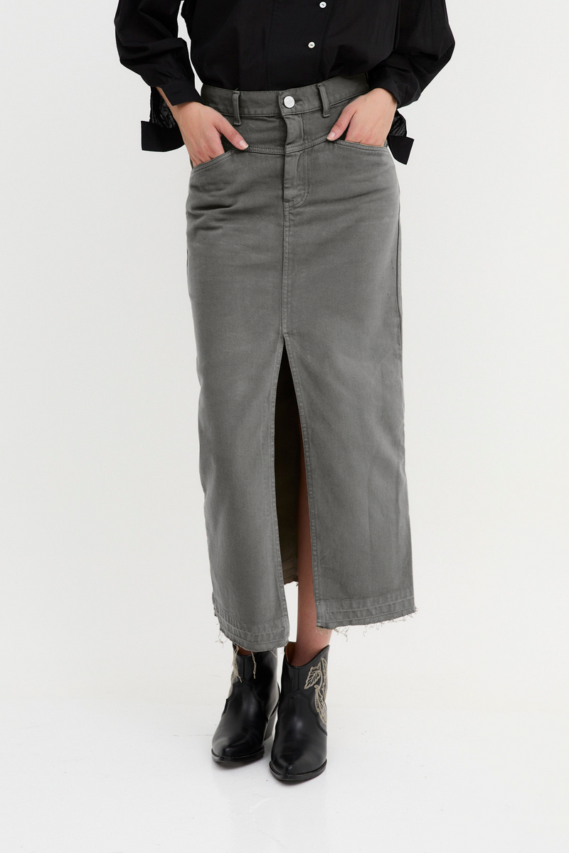 Jupe Denim Sergé Gris