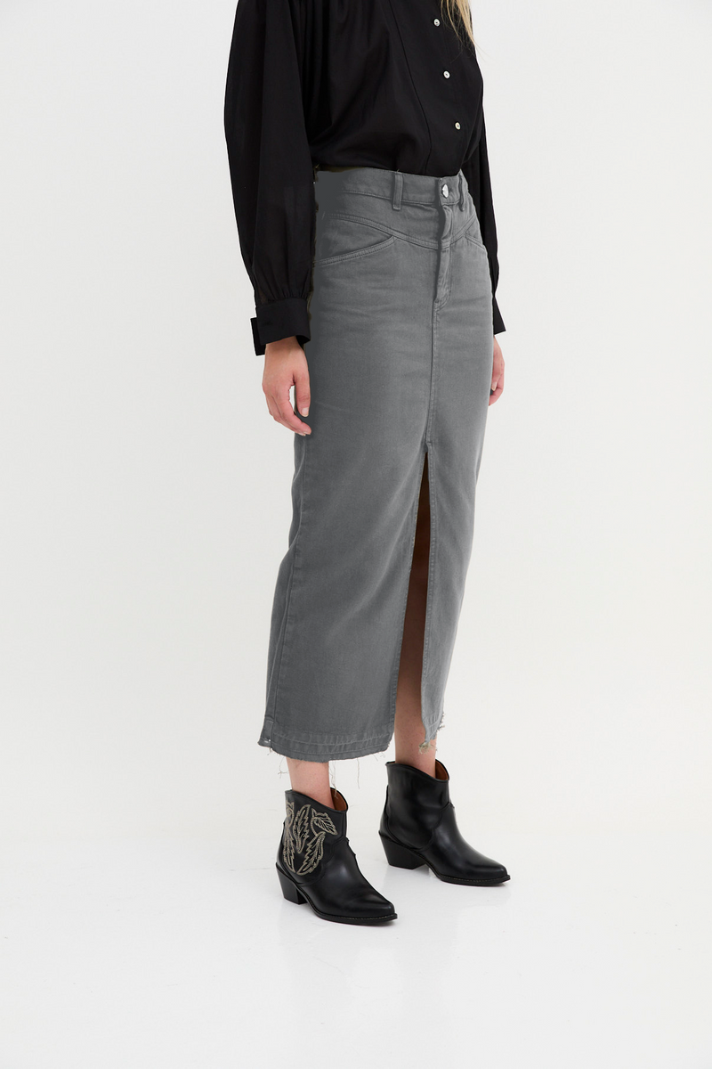 Jupe Denim Sergé Gris