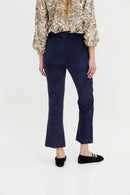 Pantalon Trompette Velours Côtelé Marine