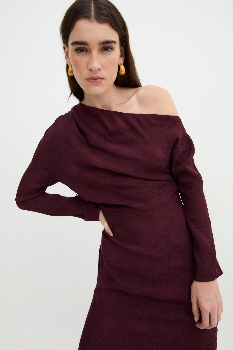 Robe Francina Rétro Bordeaux