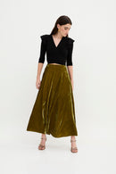 Jupe Japonais Velours Olive