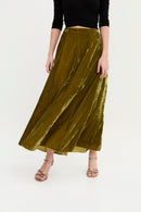 Jupe Japonais Velours Olive