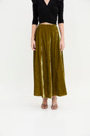 Jupe Japonais Velours Olive