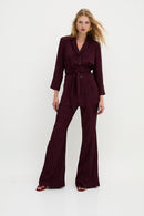 Pantalon Sirin Jacquard Rétro Bordeaux