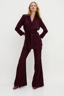 Pantalon Sirin Jacquard Rétro Bordeaux