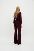Pantalon Sirin Jacquard Rétro Bordeaux