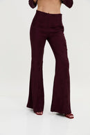 Pantalon Sirin Jacquard Rétro Bordeaux