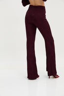 Pantalon Sirin Jacquard Rétro Bordeaux
