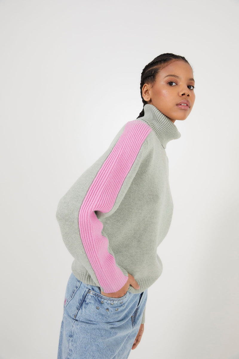 Pull Ligne Maille Turquoise