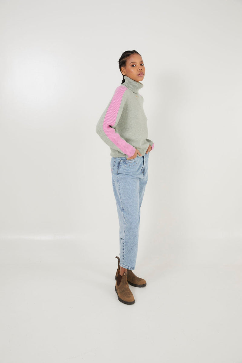 Pull Ligne Maille Turquoise