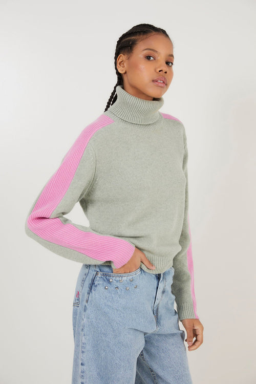 Pull Ligne Maille Turquoise