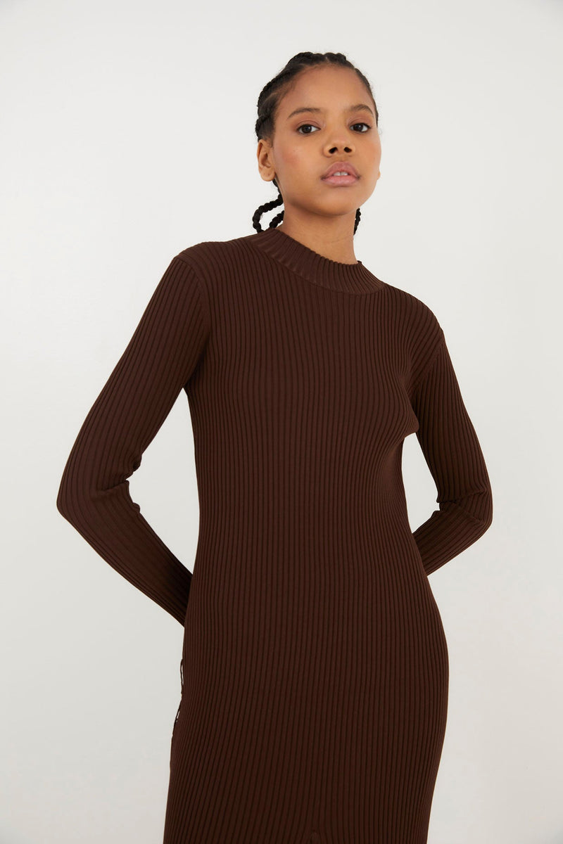 Robe Alejandra Maille Marron