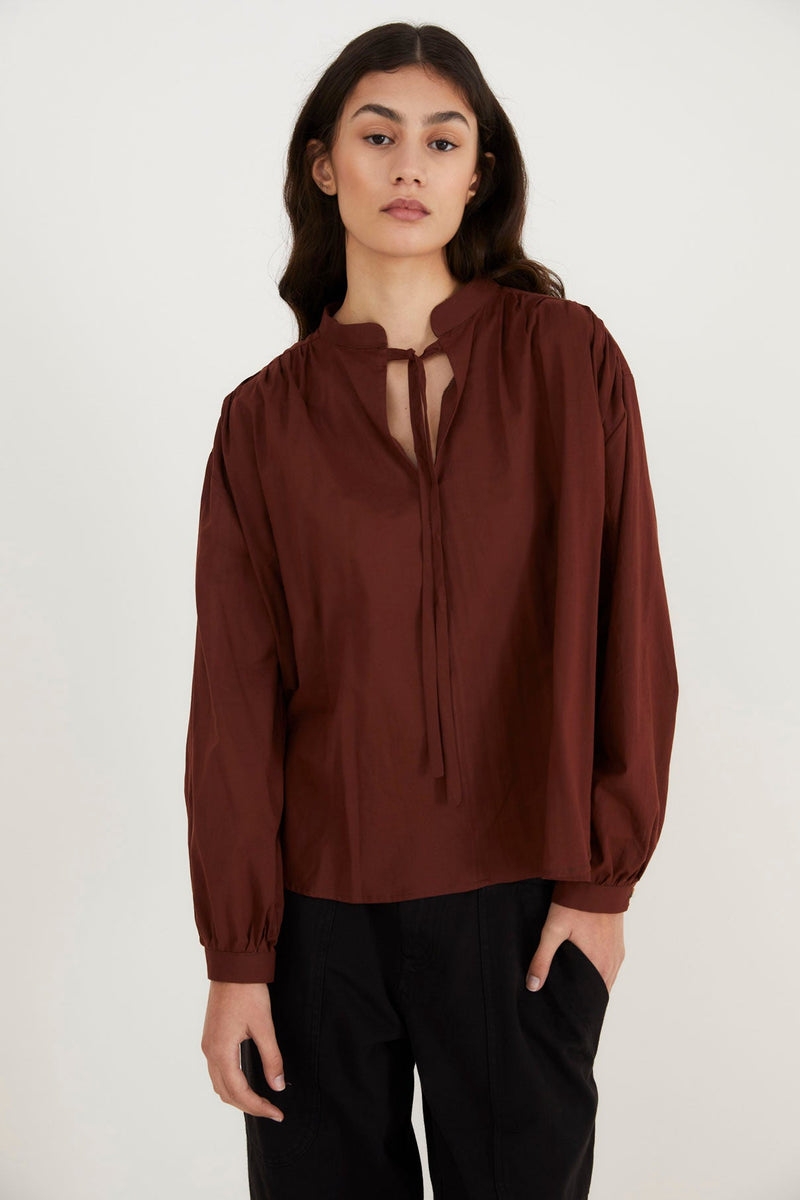Blouse Carolina Voile Marron
