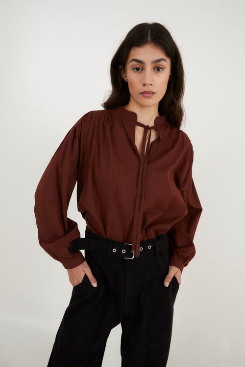 Blouse Carolina Voile Marron